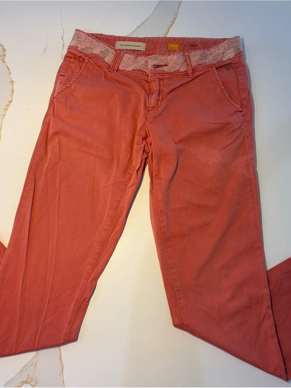 Coral Pink Chino Pants Pilcro and the Letterpress Hyphen